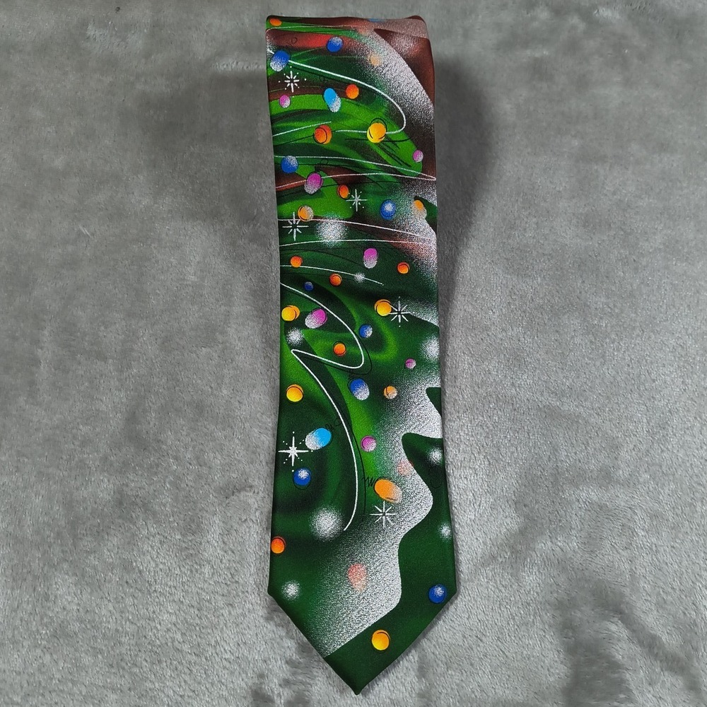 Jerry Garcia Tie Mens  60x3 Green Red Christmas‎ Tree Still Life Collection 72